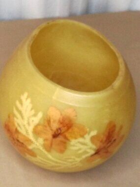 Handmade Beeswax Vase or bowl with pressed flowers